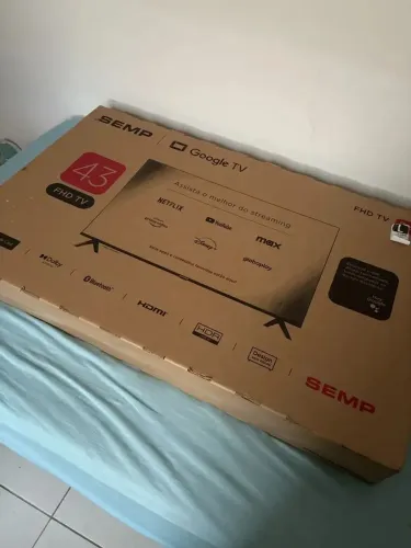 smart tv semp 43" s42 full hd google tv seminova