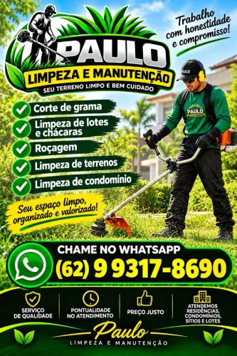 Serviço de corte de grama e roçagem