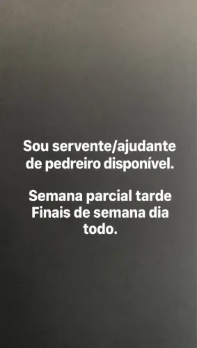 Sou servente de pedreiro 