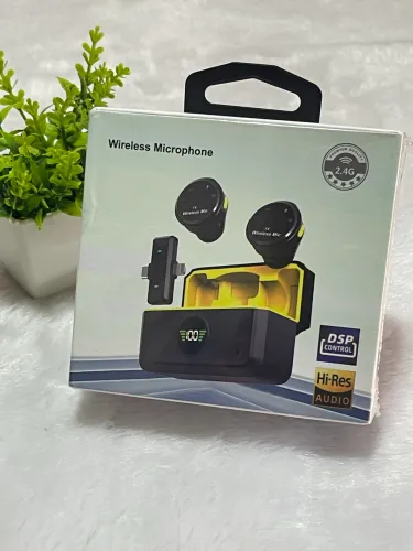 Microfone Lapela Redondo Imã Sem Fio Tipo C Anti Ruído Duplo Mymotors Para Android E IOS