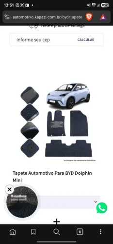 TAPETE KAPAZI MALA E INTERIOR DOLPHIN MINI 