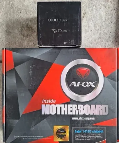 Placa Mãe AFOX 1151 H110 + COOLER Duex DX