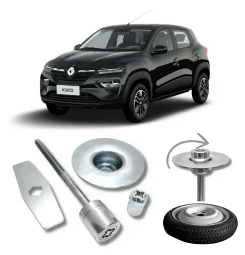 Kit Trava Antifurto Estepe Renault Kwid_Aceito Cartão
