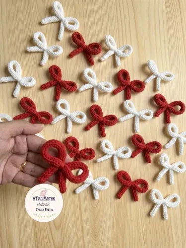 Laço de tricotin para aplicação com 10 unidades