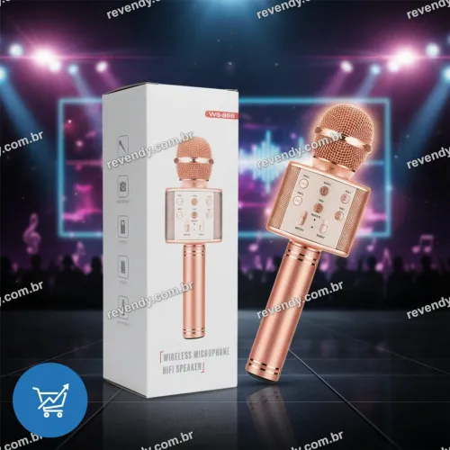 Microfone sem fio - ideal para karaokê em casa - entrega rápida