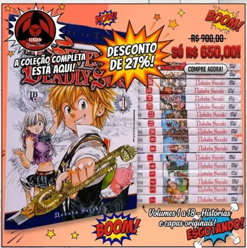 BAIXOU Queima de Estoque! Coleção Completa Nanatsu no Taizai (Sete Pecados Capitais