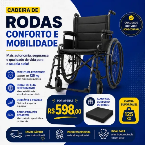 Cadeira de rodas nova original. 