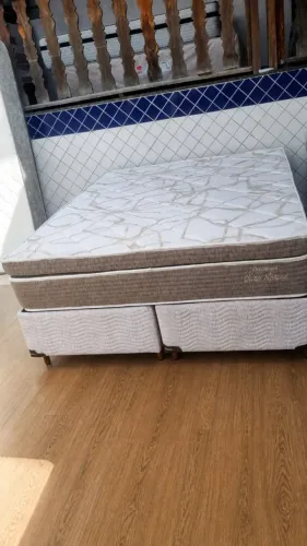 Cama box com Colchão Queen ortobom ouro spring,pillowtop,sem uso Aceito cartão e entrego!