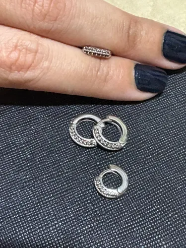 Conjunto de argolas - Prata 925 com pedras
