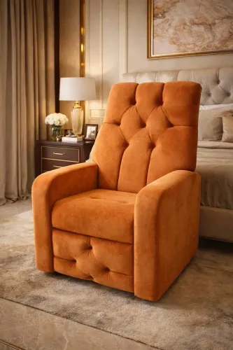 Poltrona giratória e reclinável em captonê, só 1.500,00