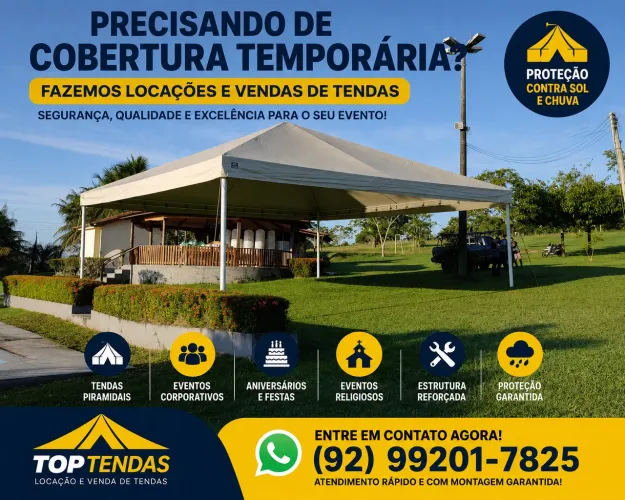 Locação de tendas / barraca / climatizadores / gradil / jogos de mesas