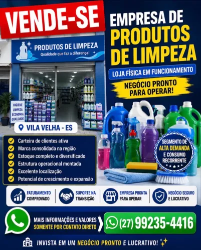 Passo loja de material de limpeza