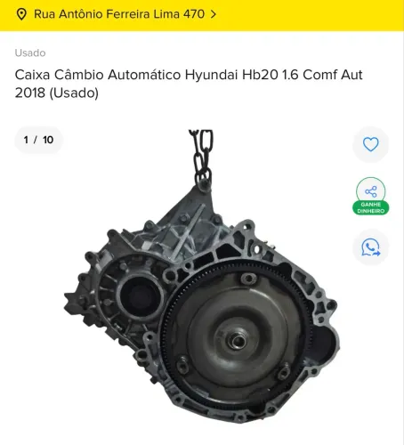 CÂMBIO AUTOMÁTICO HYUNDAI HB20 1.6 2018 COM NF E GARANTIA 