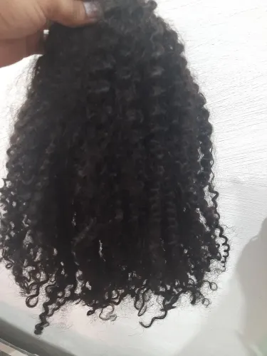 Rabo de cavalo cabelo humano crespo 40 cm