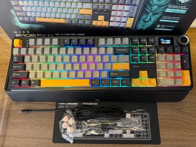 Teclado Mecânico AULA F108 Pro - Switch Rainy Silent (Linear)