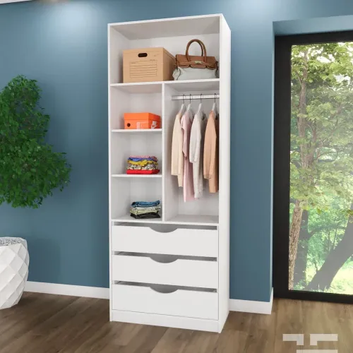Closet em mdf com gavetas nichos em mdf9