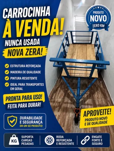 CARROCINHA REBOQUE NOVA - NUNCA USADA! ?