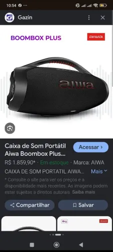 Caixa de som Aiwa original nunca usada