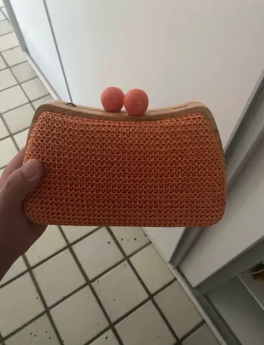 Bolsa clutch laranja de festa