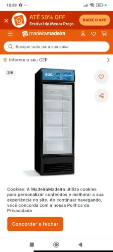 Refrigerador Expositor Vertical EOS 268L EEV300P Preto 110V