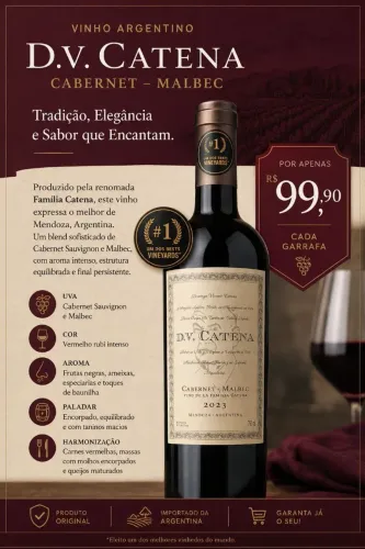 Vinho D.V. Catena Cabernet Malbec 750ml (Safra 2023)