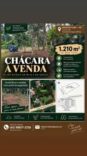 Chácara 1.200 m² - Mandirituba