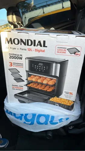 Air Fryer Mondial Forno Oven AFON-12L-BI Preto e Inox 12L 