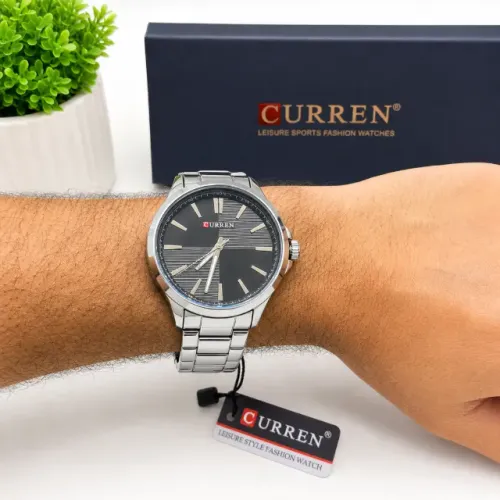 Relógio Masculino CURREN 8322 Prata Aço Inox + Caixa | Elegante Premium