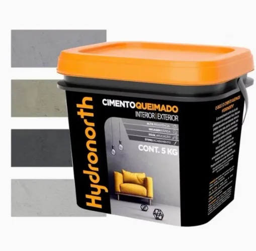 Pintura e aplicação de cimento queimado.