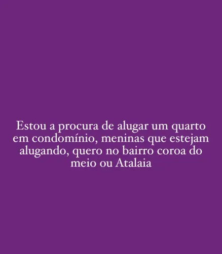Estou a procura de quarto para alugar