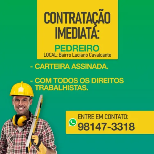 Estamos precisando de !Pedreiro