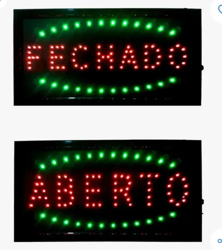 Placa luminosa Aberto/ Fechado 