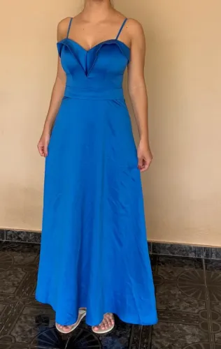 Vestido Longo de Festa Charry Collection - Azul Royal | Tam. P | Novo com Etiqueta