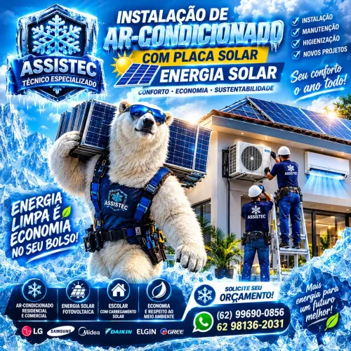 Ar-Condicionado e refrigerador com energia solar