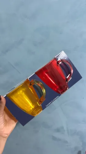 JOGO CANECA DE VIDRO COLORIDA
