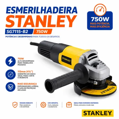 Esmerilhadeira Angular Stanley SG7115-B2 750W