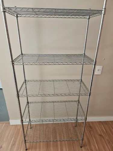 Estante em metal galvanizado 5 prateleiras reguláveis