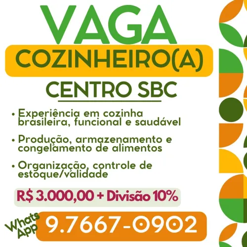 VAGA PARA COZINHEIRO(A)
