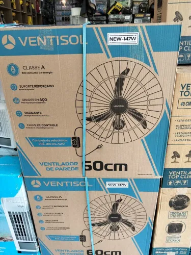 Ventilador parede 60cm preto Ventisol