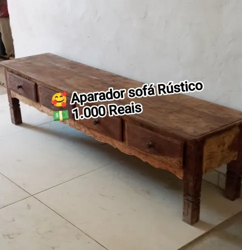 Aparador  Rústico 4 Gavetas para sofá 