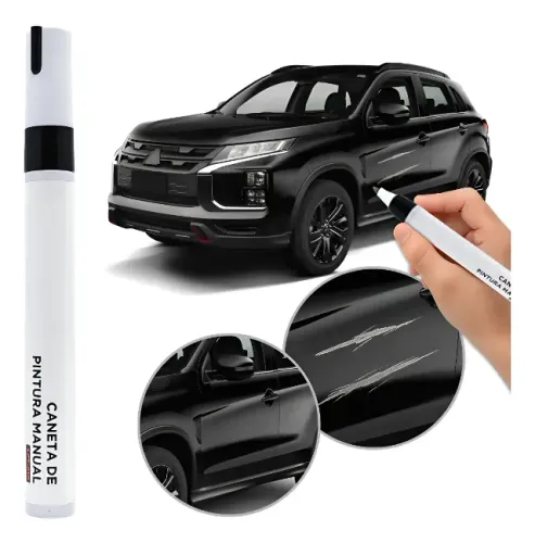 Caneta Pincel Lápis Anti Risco Pintura Automotivo Preto para Corrigir Arranhão 
