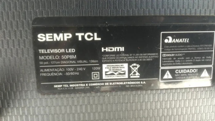 TV tcl de 50 polegadas pra retirada peças
