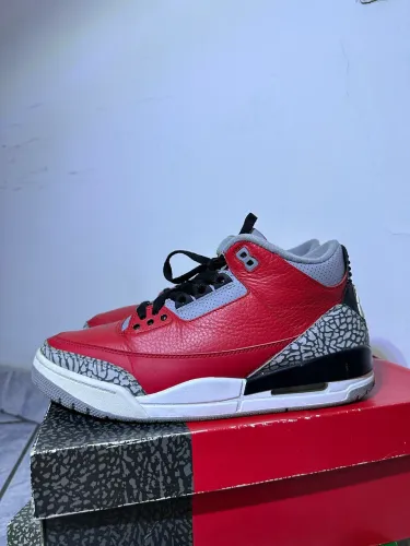 Air jordan 3 red cement vermelho 