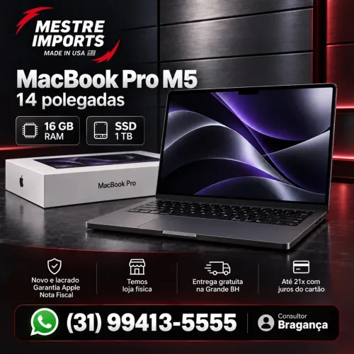 MacBook Pro M5 14 16GB RAM SSD 1TB Lacrado Nota Fiscal