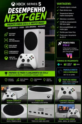 Xbox Series S 512GB | Revisado | Controle Original | Melhor Custo-Benefício