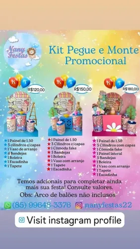 Pegue e monte decorações festas