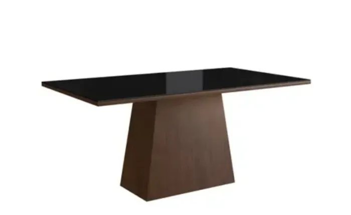 Mesa de jantar preta 6 lugares