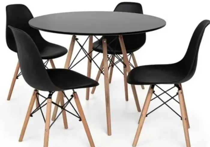 Mesa com quatro cadeiras redonda Efiel
