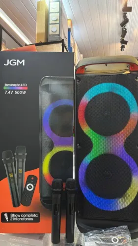Caixa de Som Auto Falante Duplo ULTRA PARTY JGM - 500W com Iluminação de Led