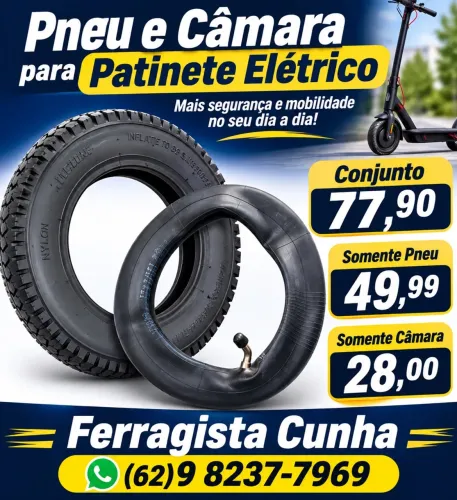 Pneu e câmara para patinete elétrico